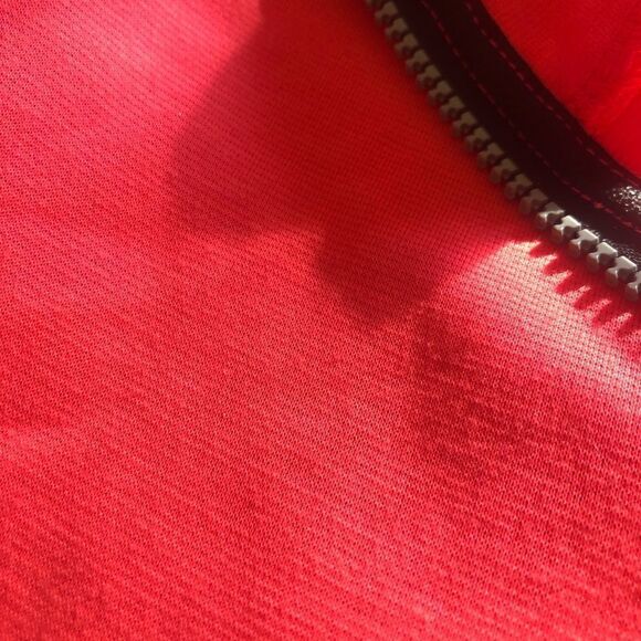 27-Neon full zipper three-quarter sleeve dress sweatshirt material.zipper flaw - Picture 5 of 6